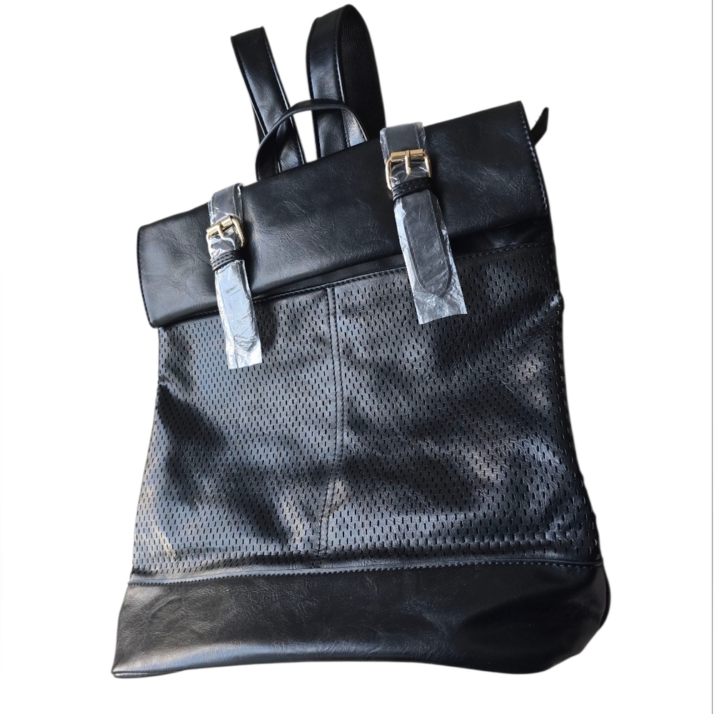 Virago Collection Vegan Leather Parker Fold-Over Backpack - Picture 4 of 10